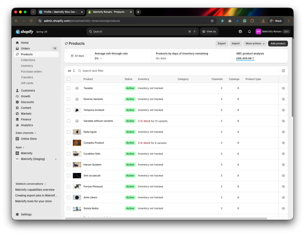 10 - migrated data from WooCommerce and WordPress to Shopify using Matrixify app