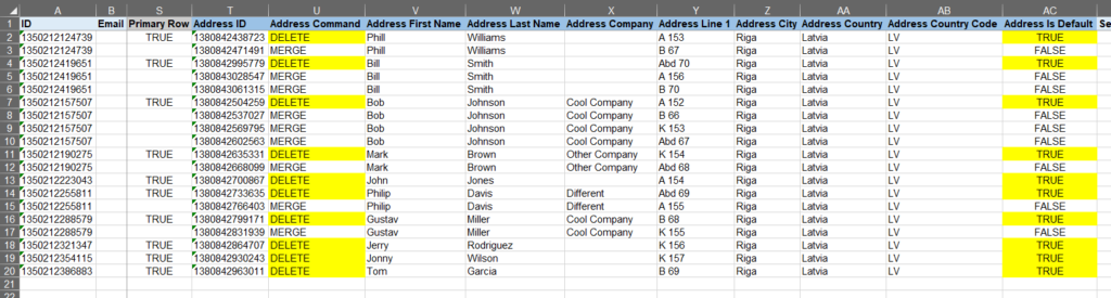 2.1 - Edit Shopify exported customer addresses in bulk
