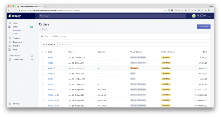 Shopify Orders Import