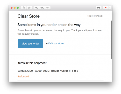 Shopify Shipment Email Confirmation