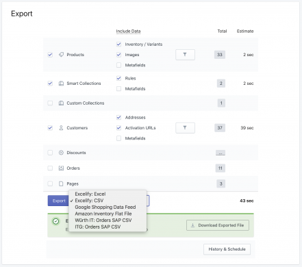 Shopify export very large store to CSV file|Shopify exported to CSV files