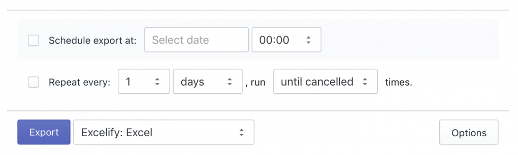 Shopify schedule and repeat export
