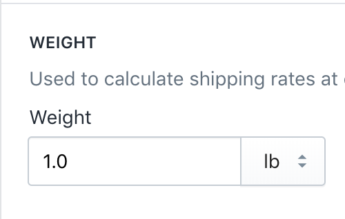 Shopify weight import and export in real units