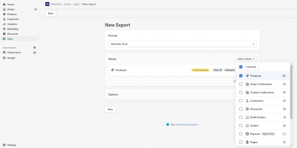 3 - Shopify export products custom file excelify csv excel