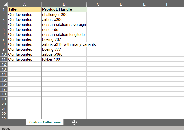 3 - import new custom collections with linked products