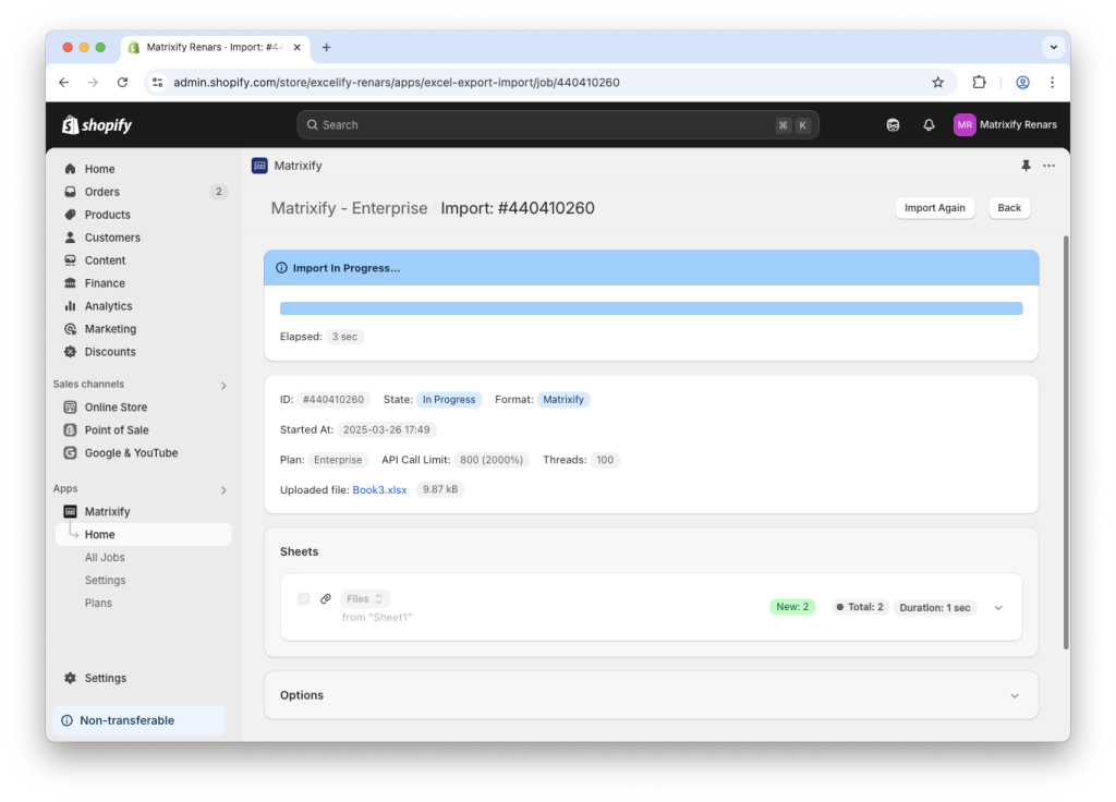 3. bulk import add Shopify content media files from links spreadsheet Matrixify app