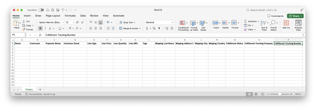 3. more additional data for importing spreadsheet with Shopify free gift Orders