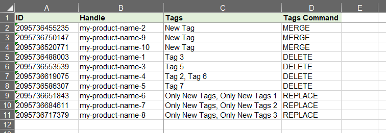 3.2 - Replace existing Shopify Product Tags in bulk