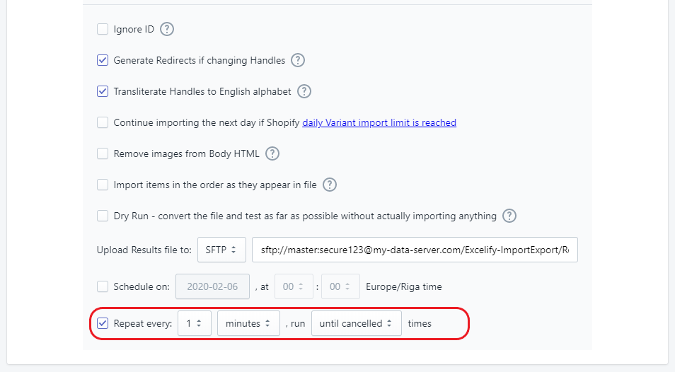 3.5 - repeat import batch files csv xlsx excel excelify shopify automation monitoring server