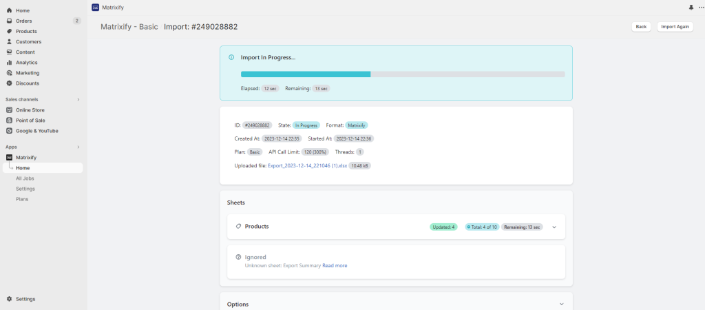 4 - bulk import update Shopify Product market availability include export Excel CSV XLSX bulk Matrixify