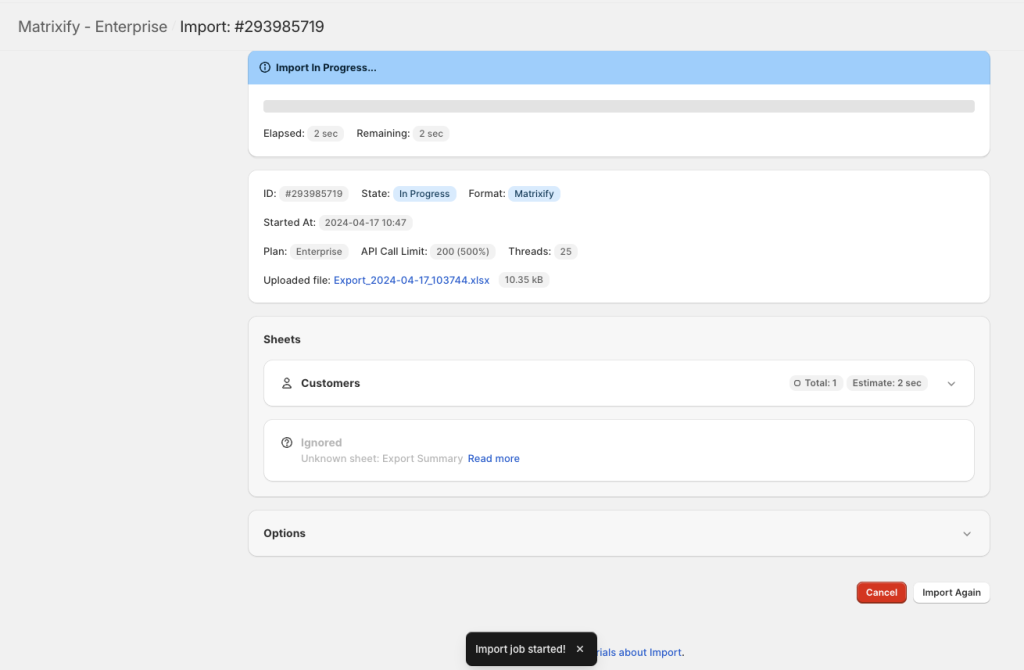 4. Import Shopify Customer Metafields change type Matrixify app