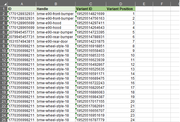 4.4 - Update Shopify Product Variant positions in bulk