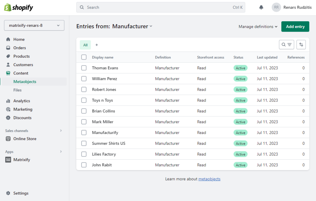 6 - enjoy bulk create add import metaobject entries in Shopify admin with Matrixify CSV Excel XLSX