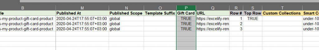 6 - import gift card products shopify bulk excelify csv excel xlsx