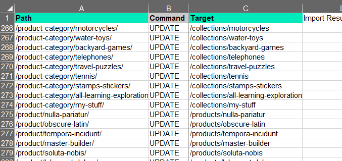 Redirects / Migrate from Woocommerce to Shopify