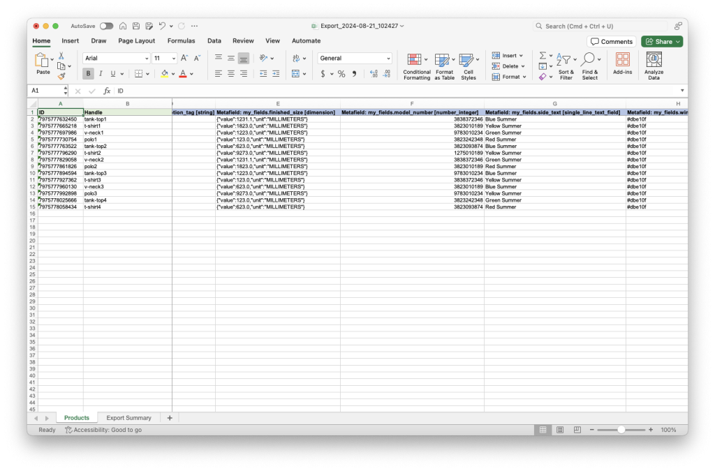 6. Shopify metafield value bulk import update manage Excel XLSX CSV matrixify