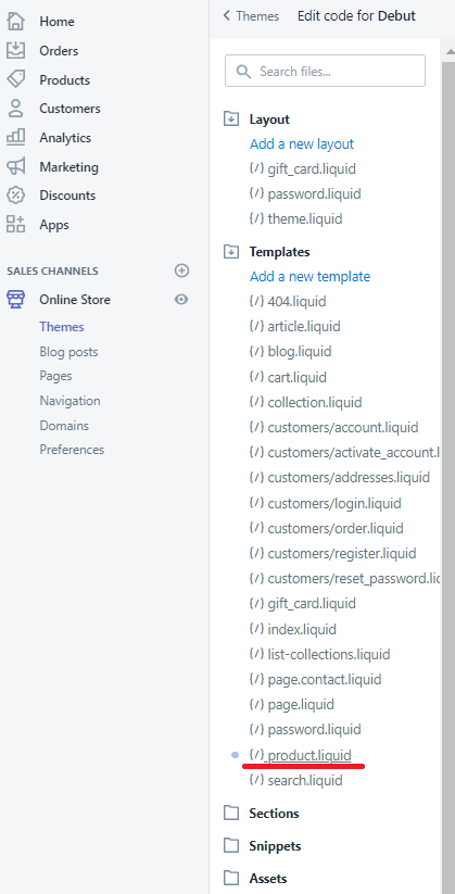 Liquid product Code file