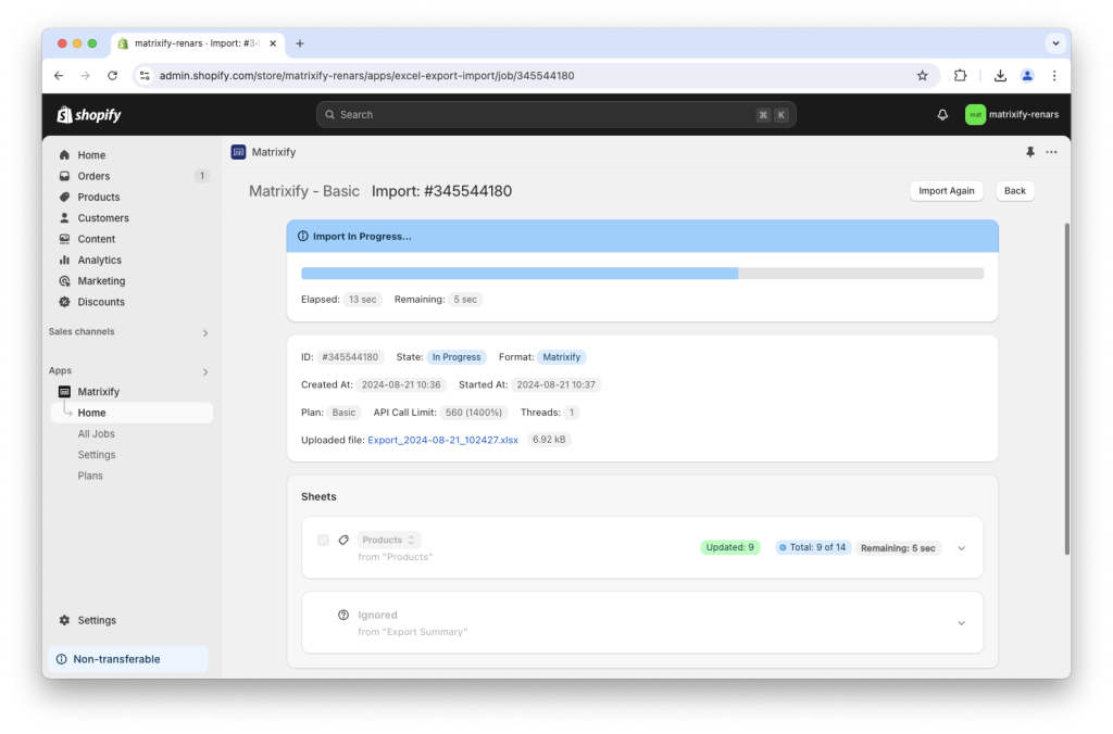 7. Bulk import update manage Shopify custom Metafield values with Matrixify app Excel CSV XLSX