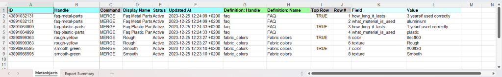 Export-Shopify-Metaobject-Entries-Fields-values-Matrixify-Excel-CSV spreadsheet file
