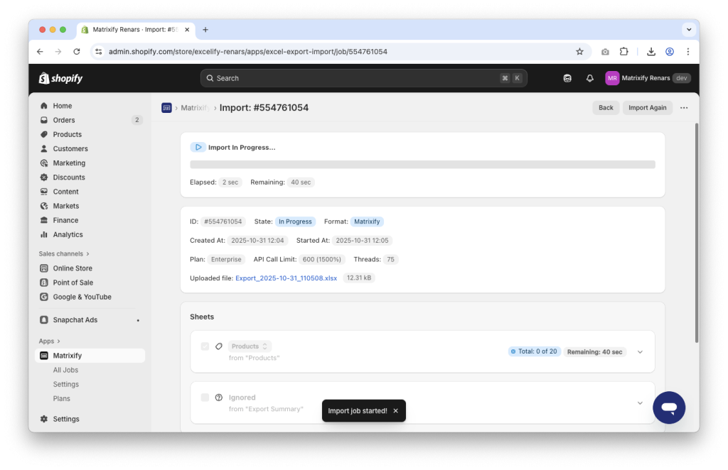 7. Import to bulk update Search & Discovery data