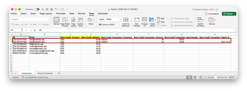 8. Add multiple transactions to Shopify Customer Store Credit account balance