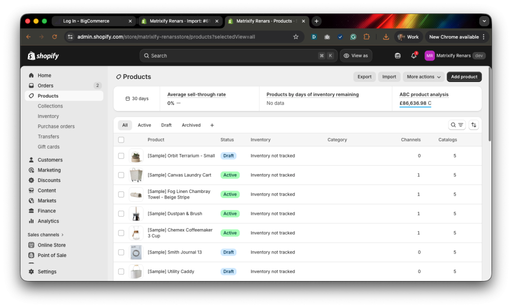 8. BigCommerce to Shopify migration Products with Matrixify app