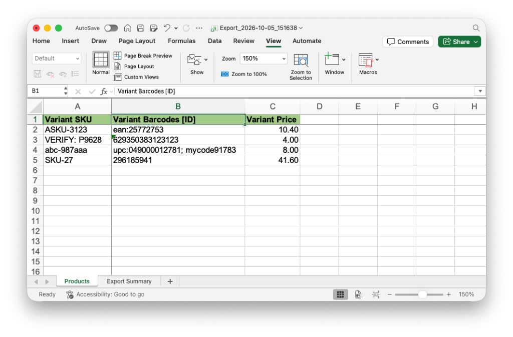 Bulk import Shopify Variant updates identify variants by Barcodes