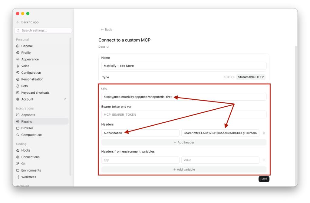 Connect Matrixify MCP to Chat GPT Desktop app for Shopify data management