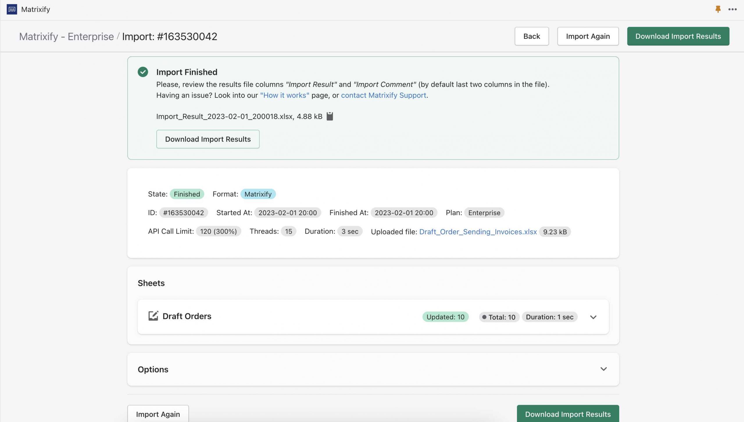 Import Completed to send out invoices for Draft Orders