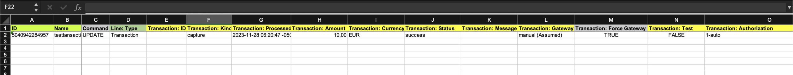 Import set up to Capture Payment