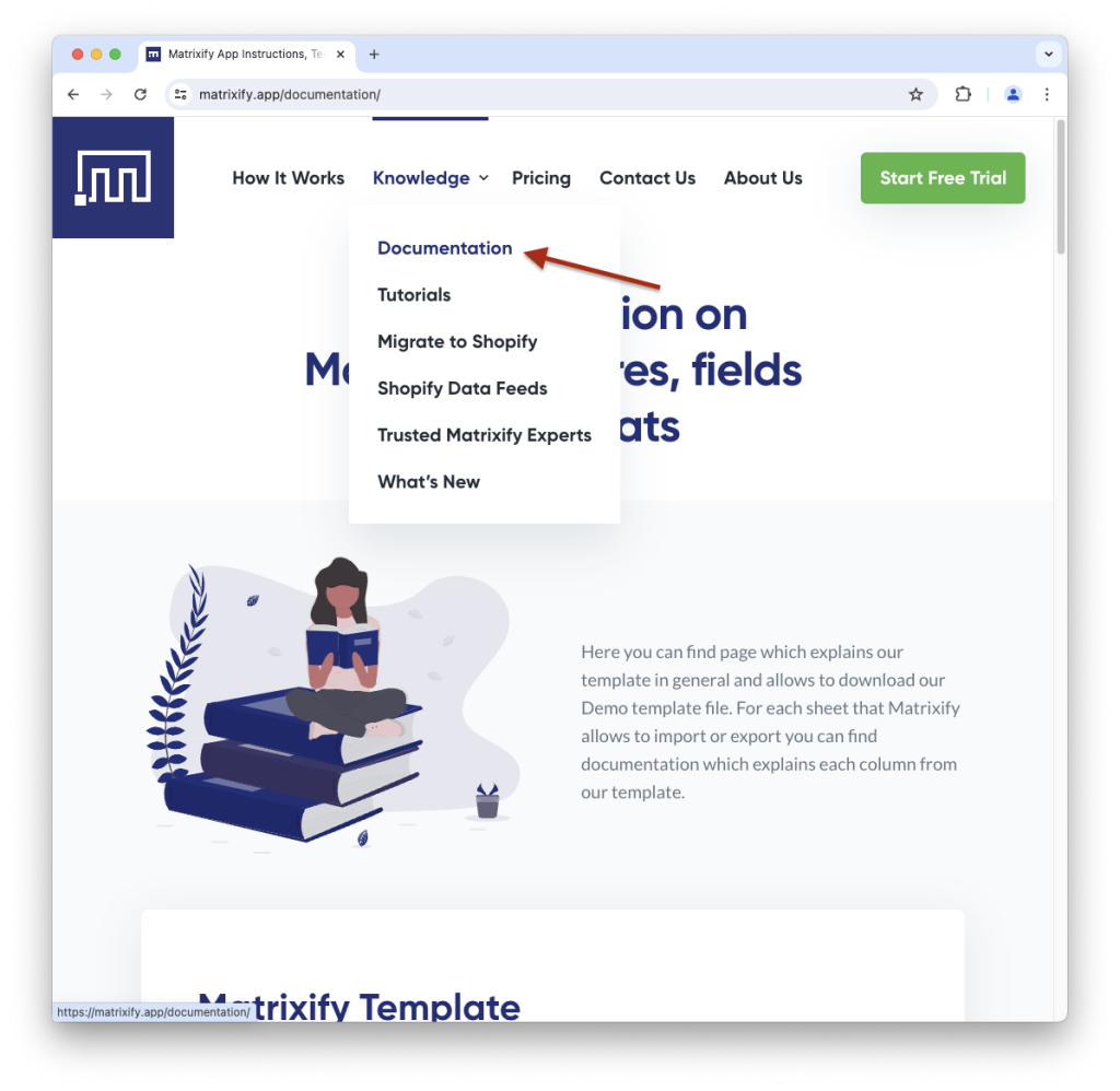 Matrixify app - Shopify data import export migrate documentation