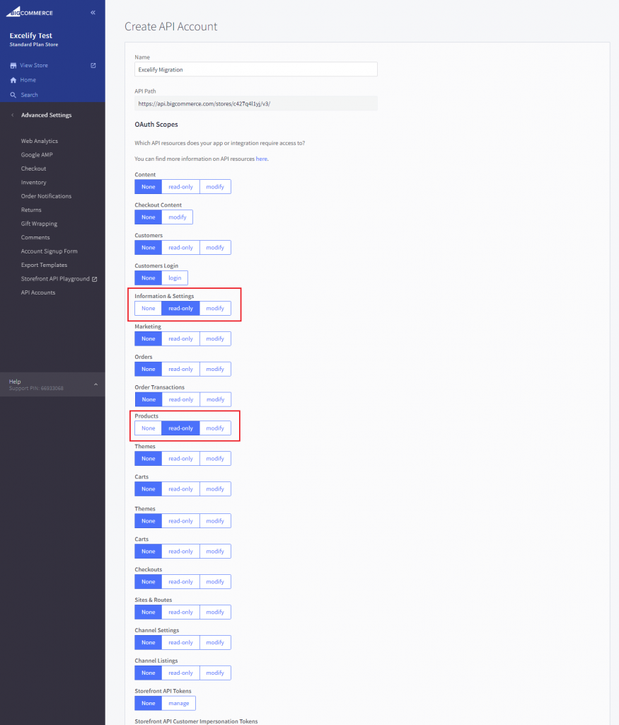 Migrate BigCommerce to Shopify - create api credentials 2