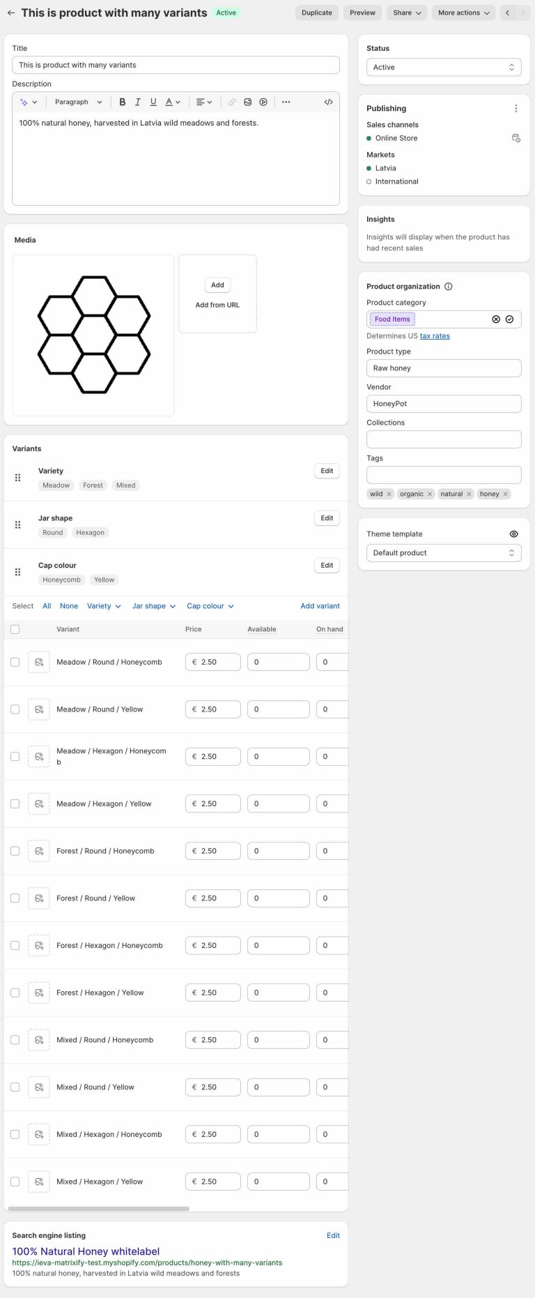 Add variants to existing Shopify Products - Matrixify App