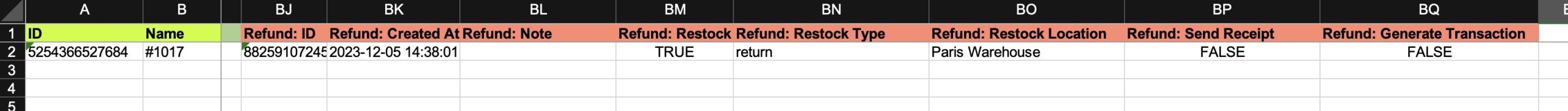 Refund Restock Location in Excel