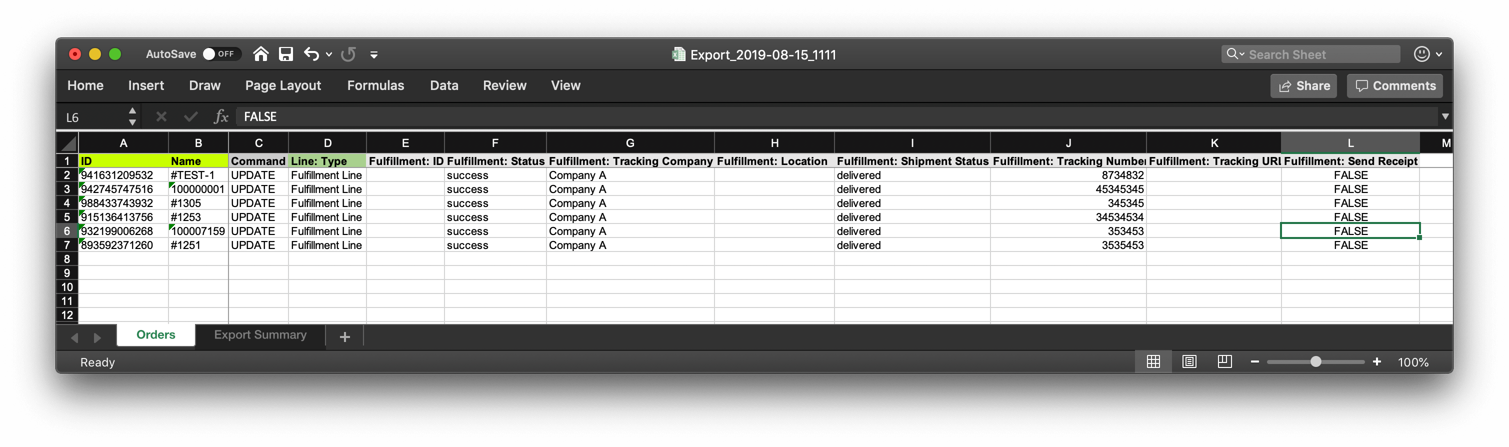 Update orders to fulfill