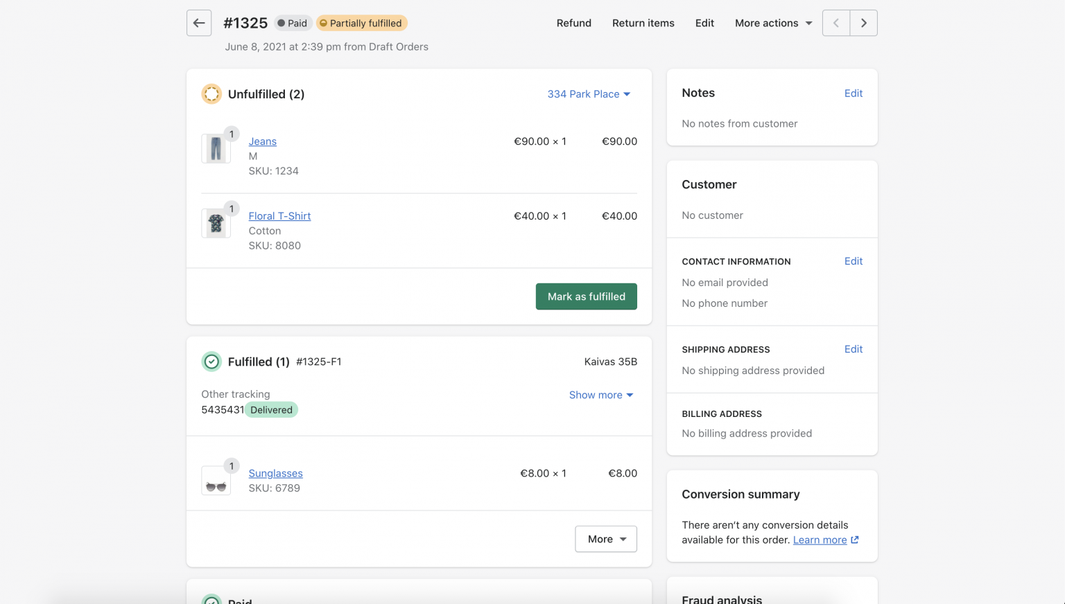 How to partially fulfill Shopify Orders in bulk