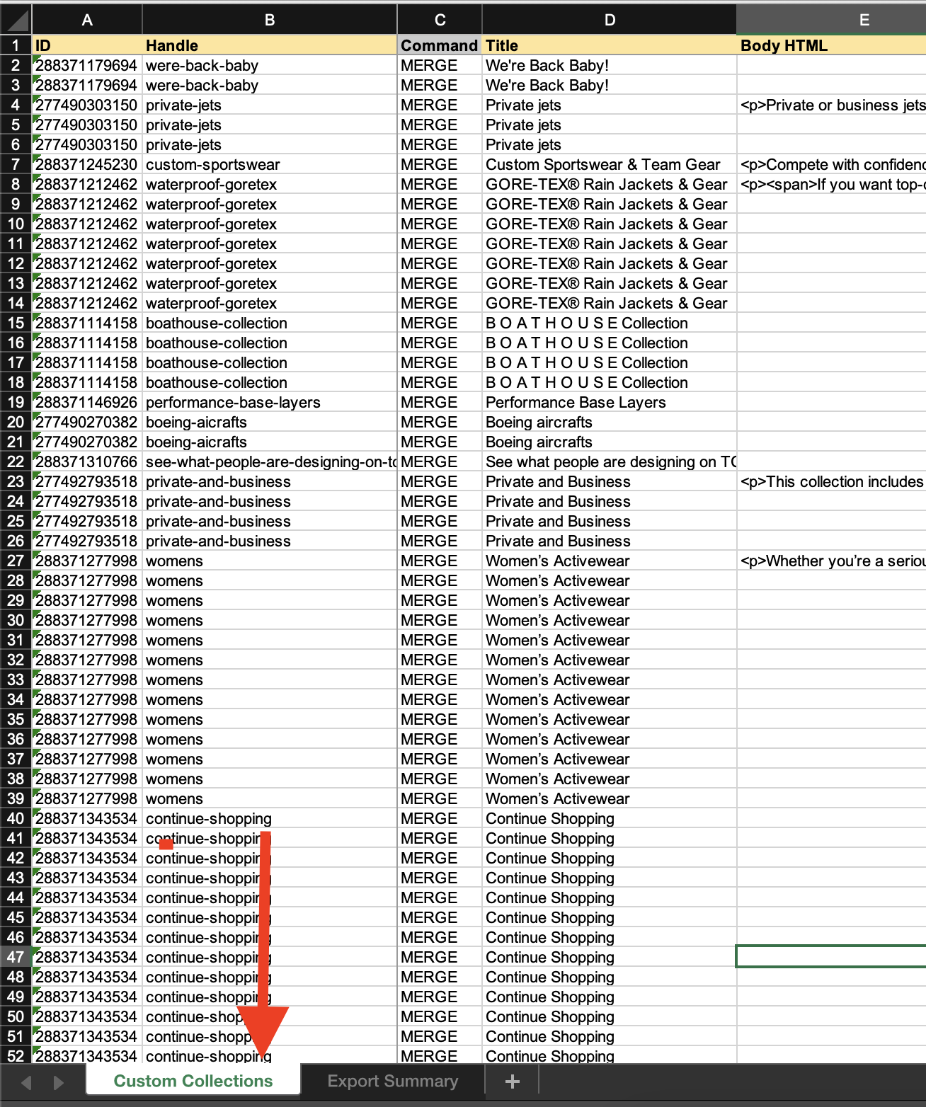 Renaming to Custom Collections