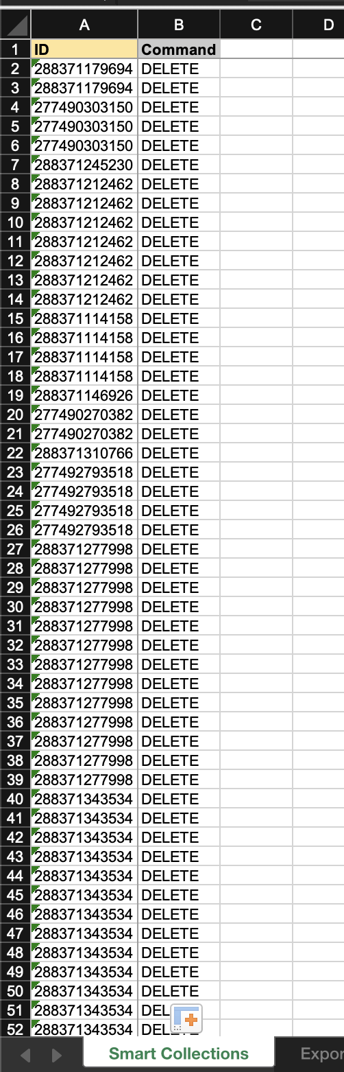 Deleting Smart Collections