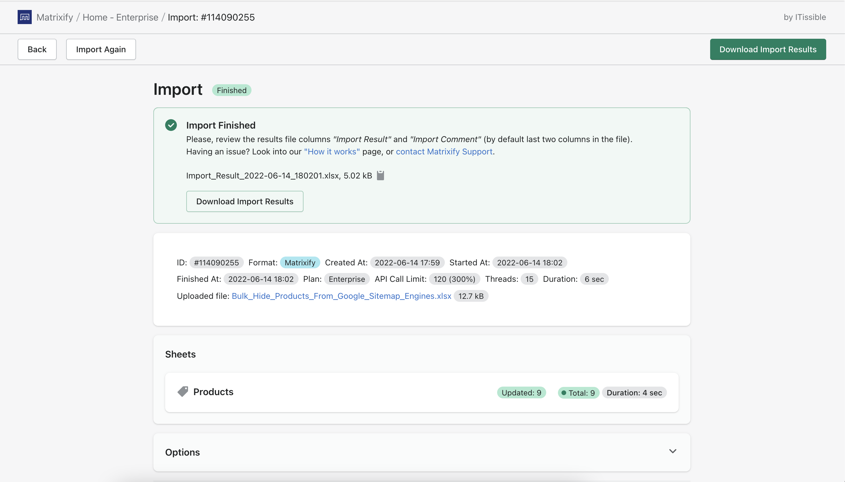 Bulk Hide Products from google sitemap engines import completed