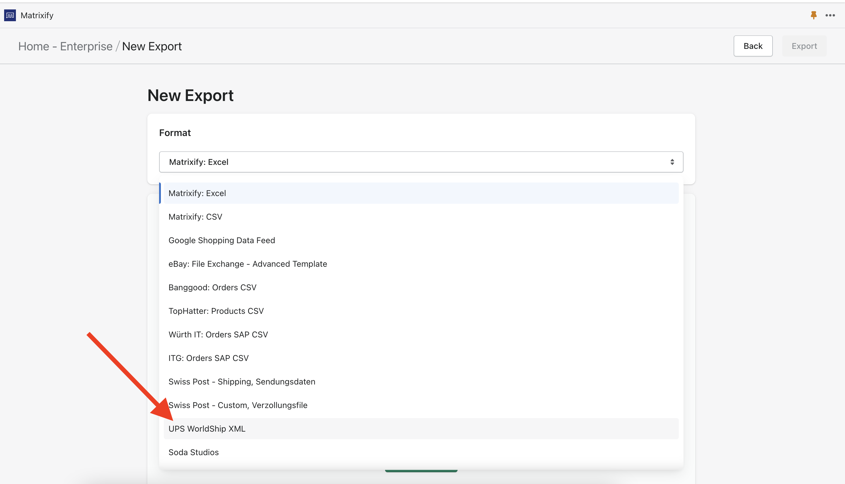 Worldship Export format