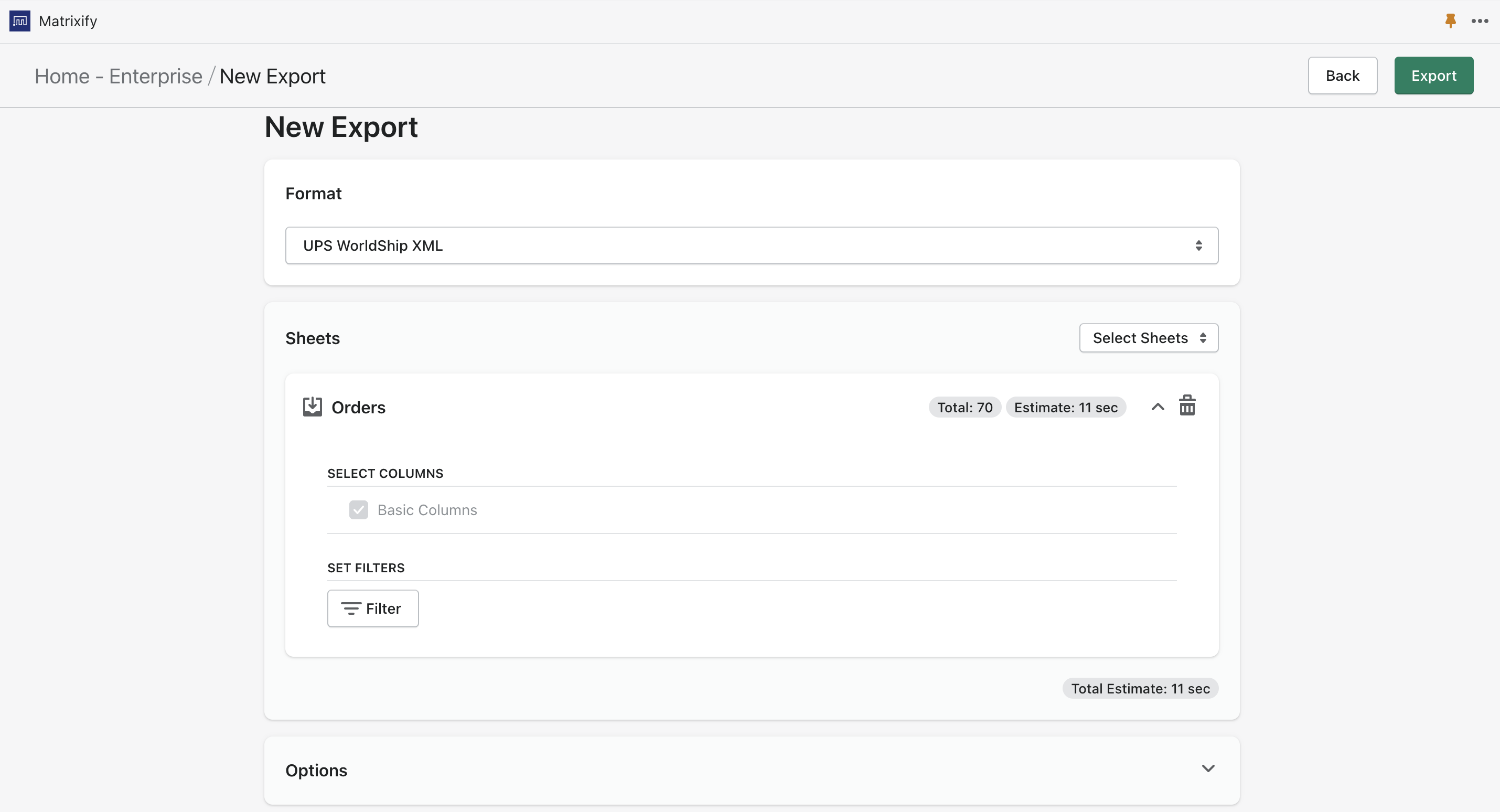 Exporting Orders with Basic Columns