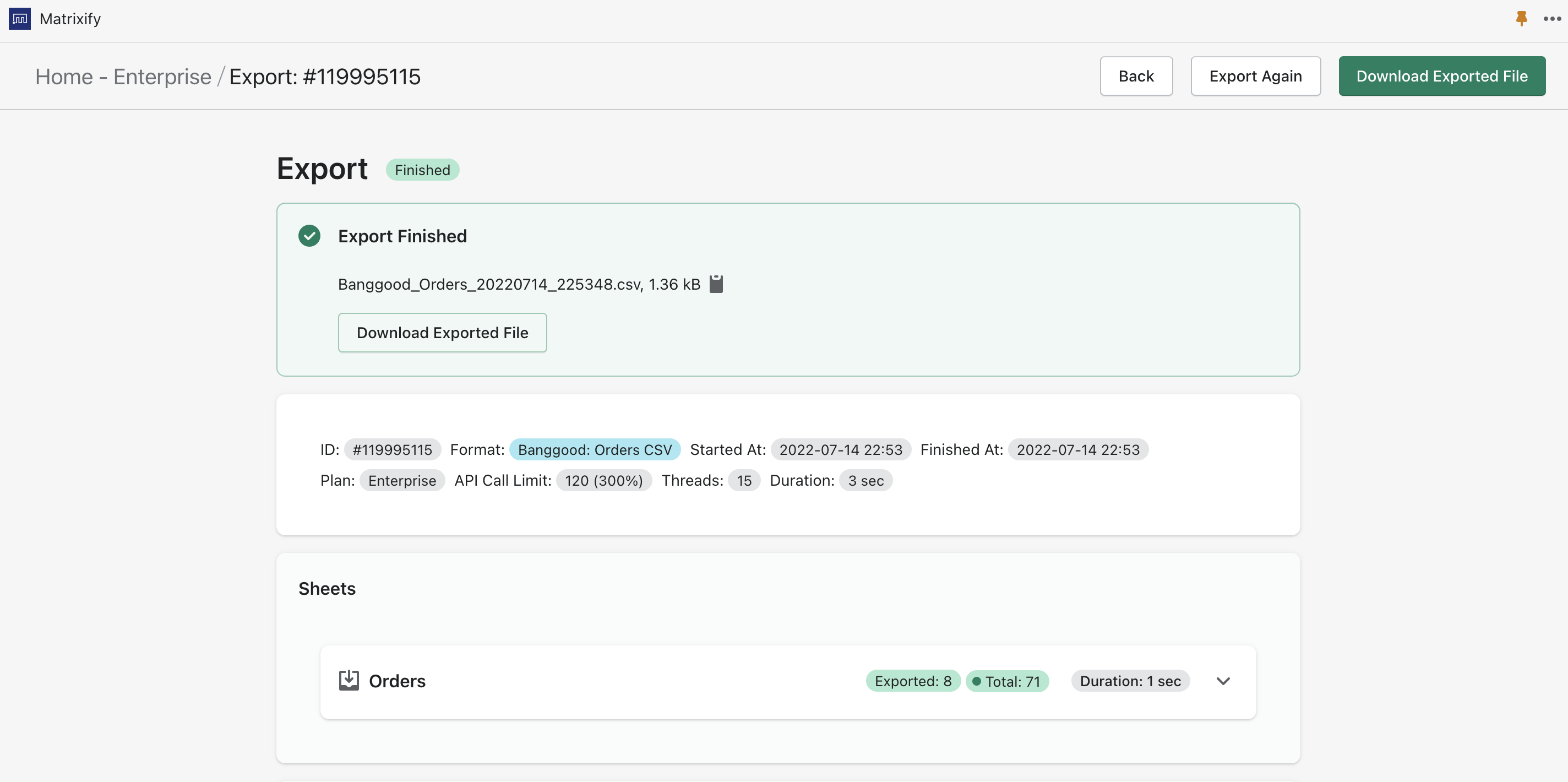 Download Exported Banggood file 