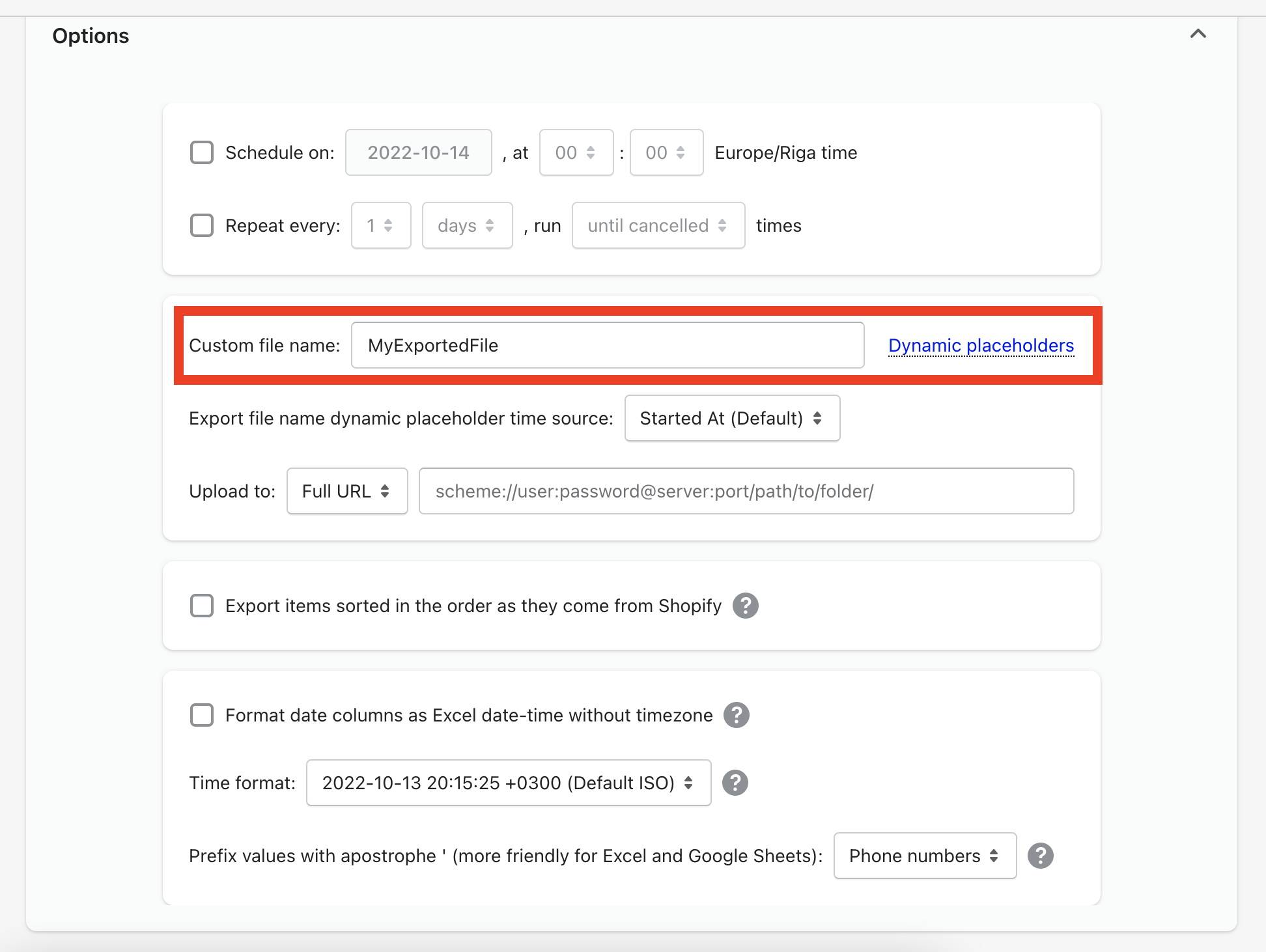 My Exported File Custom File name