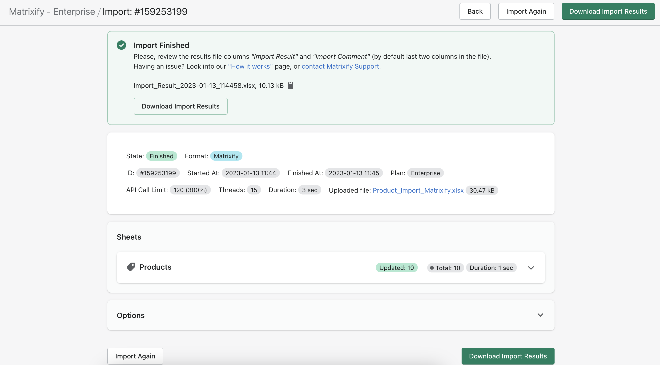 Completed Import to update Product Variant sorting according to price