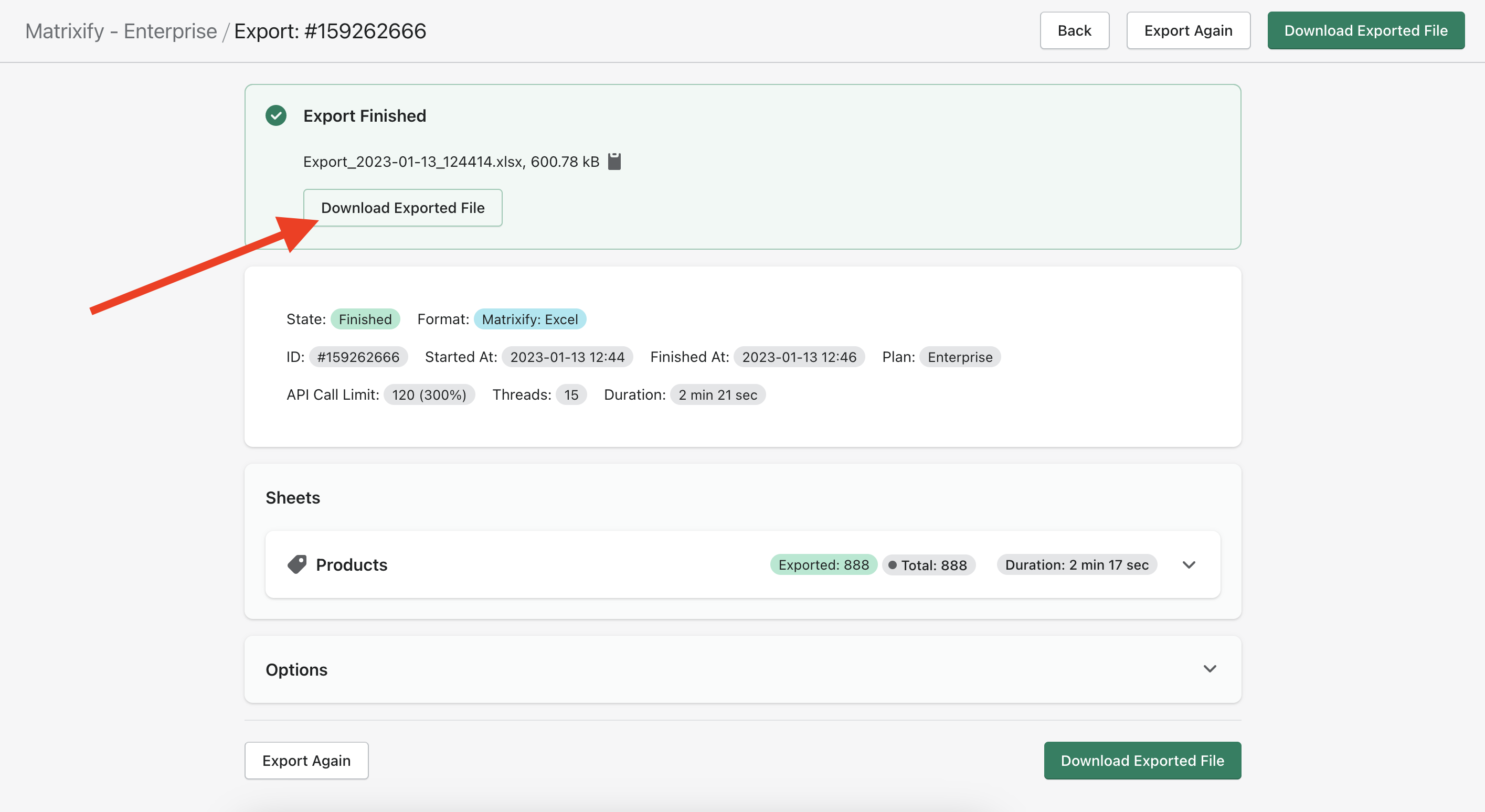 Download Exported file with Customs Data