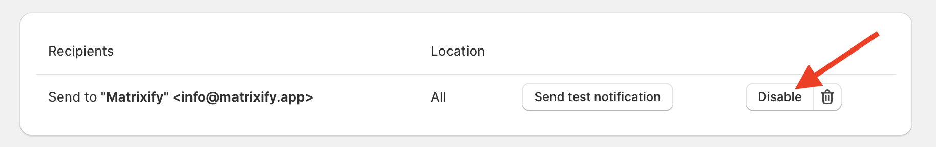 Disable Staff Notifications