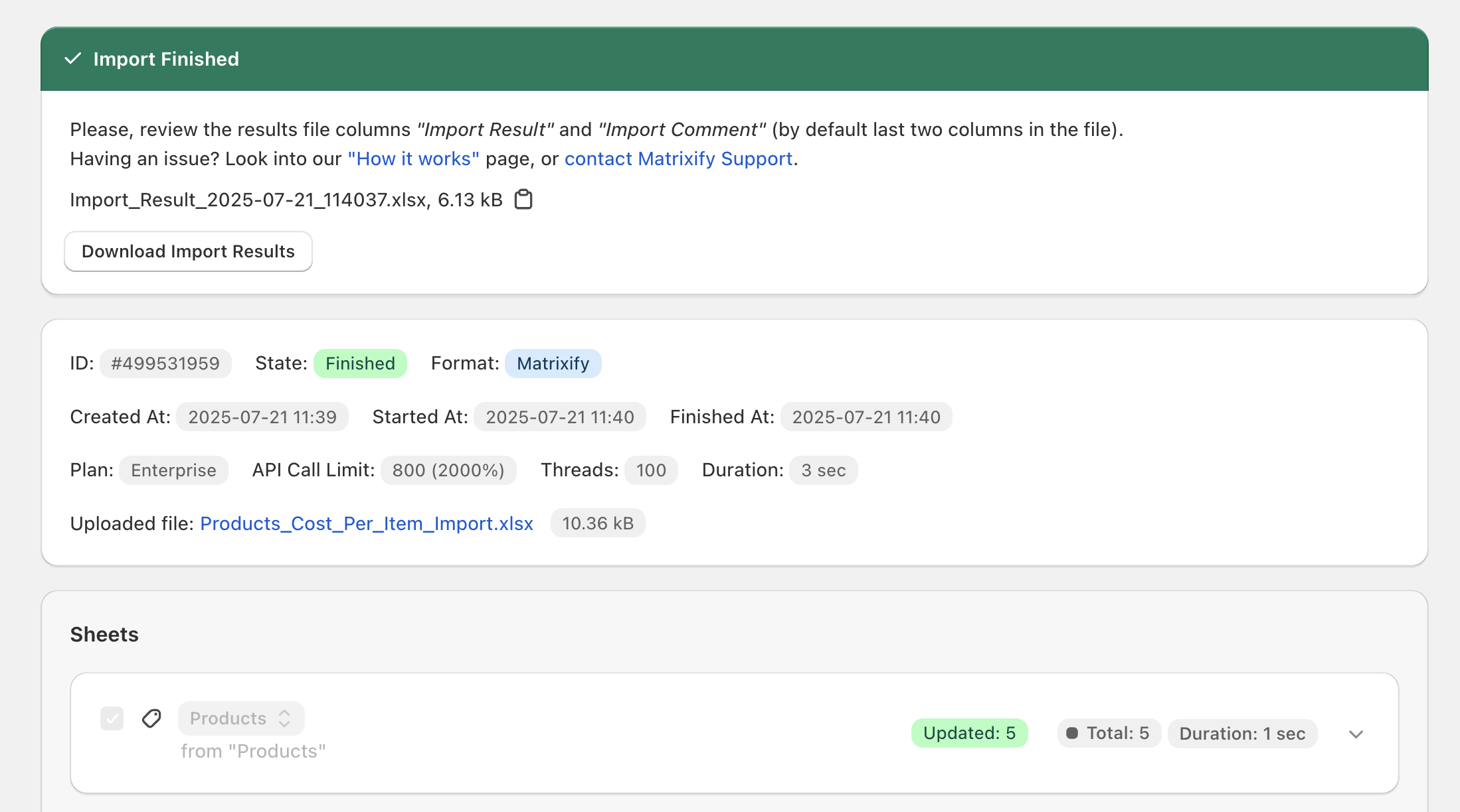 Updated Variant Cost Import