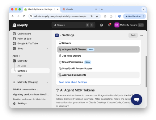 Matriixfy MCP AI Claude connector