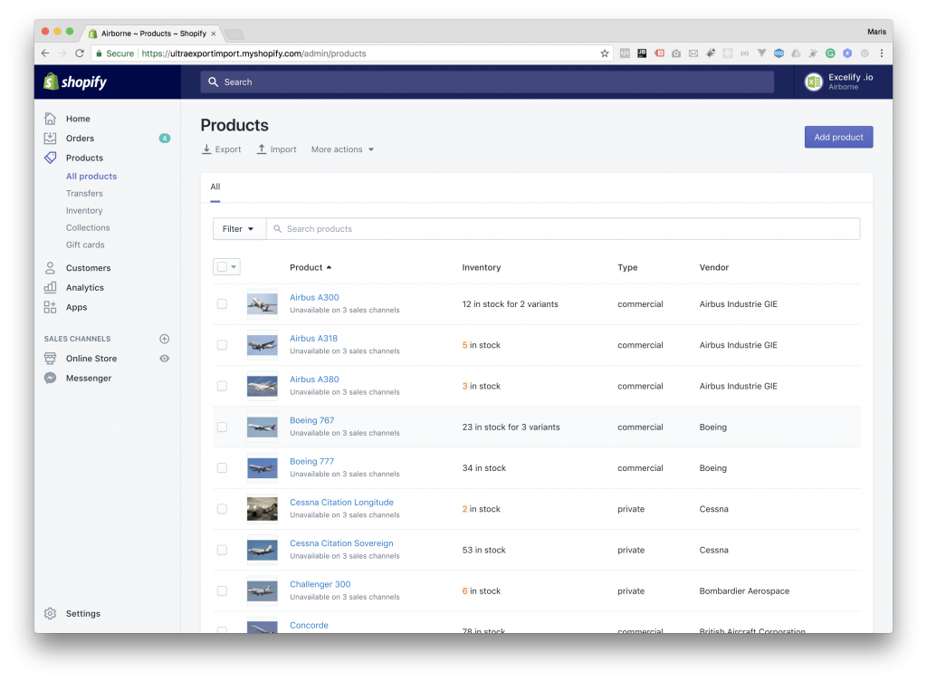 Shopify store with duplicates removed