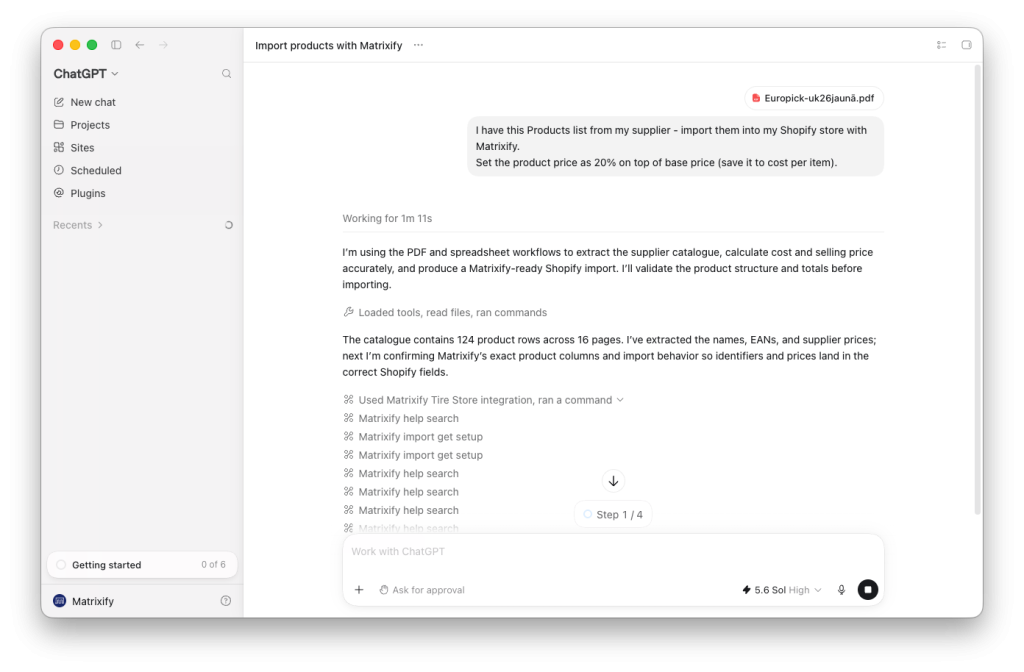 Use Matrixify app with ChatGPT AI to improt Suppliers Product data into Shopify